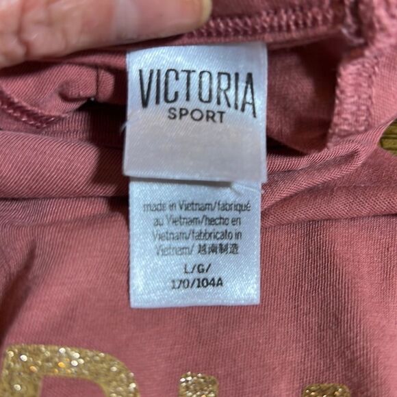 VICTORIA’S SECRET SPORT Women’s Open Back Tank Top Salmon/Gold Size Large - Picture 3 of 9